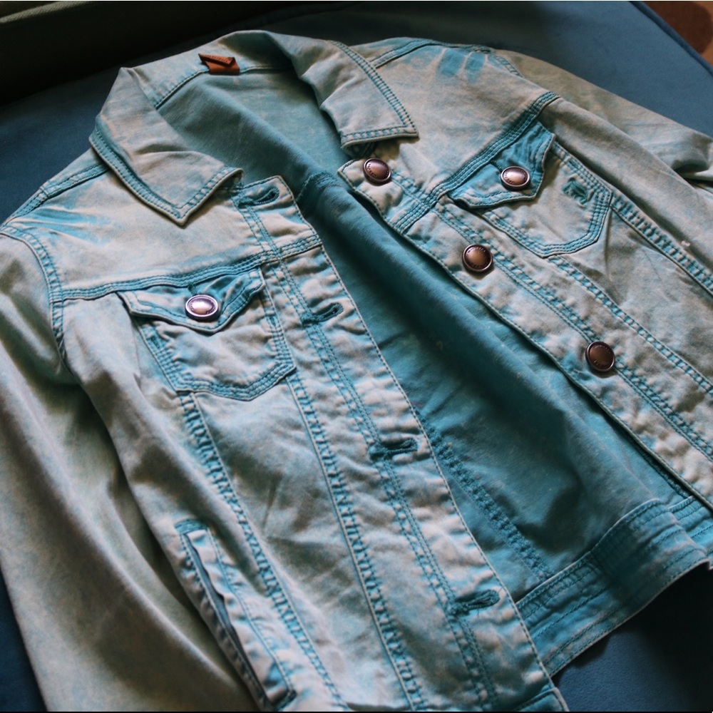 Light blue acid wash jacket